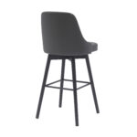 30-Inch Gray and Black Modern Faux Leather Swivel Bar Stool 13 30-Inch Gray and Black Modern Faux Leather Swivel Bar Stool