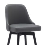 30-Inch Gray and Black Modern Faux Leather Swivel Bar Stool 15 30-Inch Gray and Black Modern Faux Leather Swivel Bar Stool
