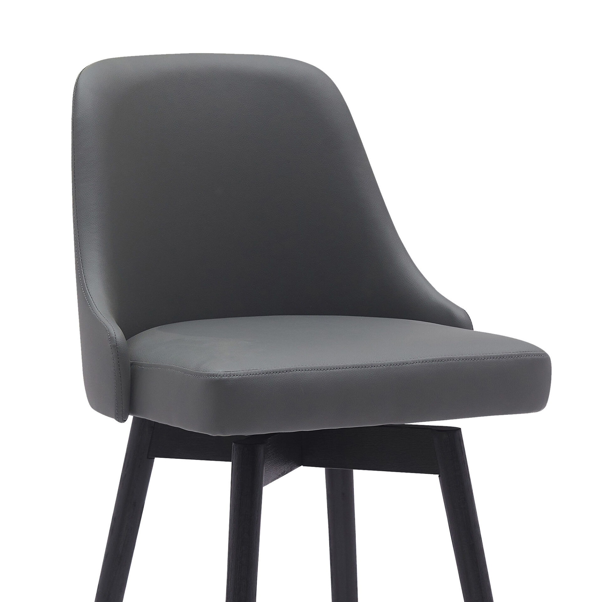 30-Inch Gray and Black Modern Faux Leather Swivel Bar Stool 6 30-Inch Gray and Black Modern Faux Leather Swivel Bar Stool - Image 6