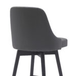 30-Inch Gray and Black Modern Faux Leather Swivel Bar Stool 16 30-Inch Gray and Black Modern Faux Leather Swivel Bar Stool