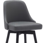 30-Inch Gray and Black Modern Faux Leather Swivel Bar Stool 17 30-Inch Gray and Black Modern Faux Leather Swivel Bar Stool