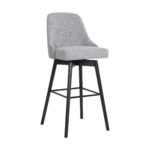 30-Inch Light Gray and Black Swivel Modern Bar Stool