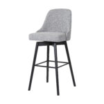 30-Inch Light Gray and Black Swivel Modern Bar Stool