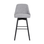 30-Inch Light Gray and Black Swivel Modern Bar Stool