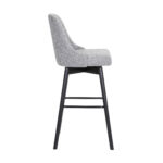 30-Inch Light Gray and Black Swivel Modern Bar Stool