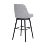 30-Inch Light Gray and Black Swivel Modern Bar Stool