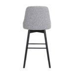 30-Inch Light Gray and Black Swivel Modern Bar Stool
