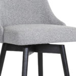30-Inch Light Gray and Black Swivel Modern Bar Stool