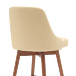 30 Inch Cream and Wood Brown Swivel Bar Stool with Footrest 15 30 Inch Cream and Wood Brown Swivel Bar Stool with Footrest