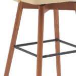 30 Inch Cream and Wood Brown Swivel Bar Stool with Footrest 16 30 Inch Cream and Wood Brown Swivel Bar Stool with Footrest