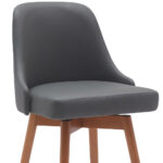 30-Inch Gray and Wood Brown Swivel Bar Stool Modern Style 17 30-Inch Gray and Wood Brown Swivel Bar Stool Modern Style