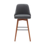 30-Inch Gray and Wood Brown Swivel Bar Stool Modern Style 12 30-Inch Gray and Wood Brown Swivel Bar Stool Modern Style
