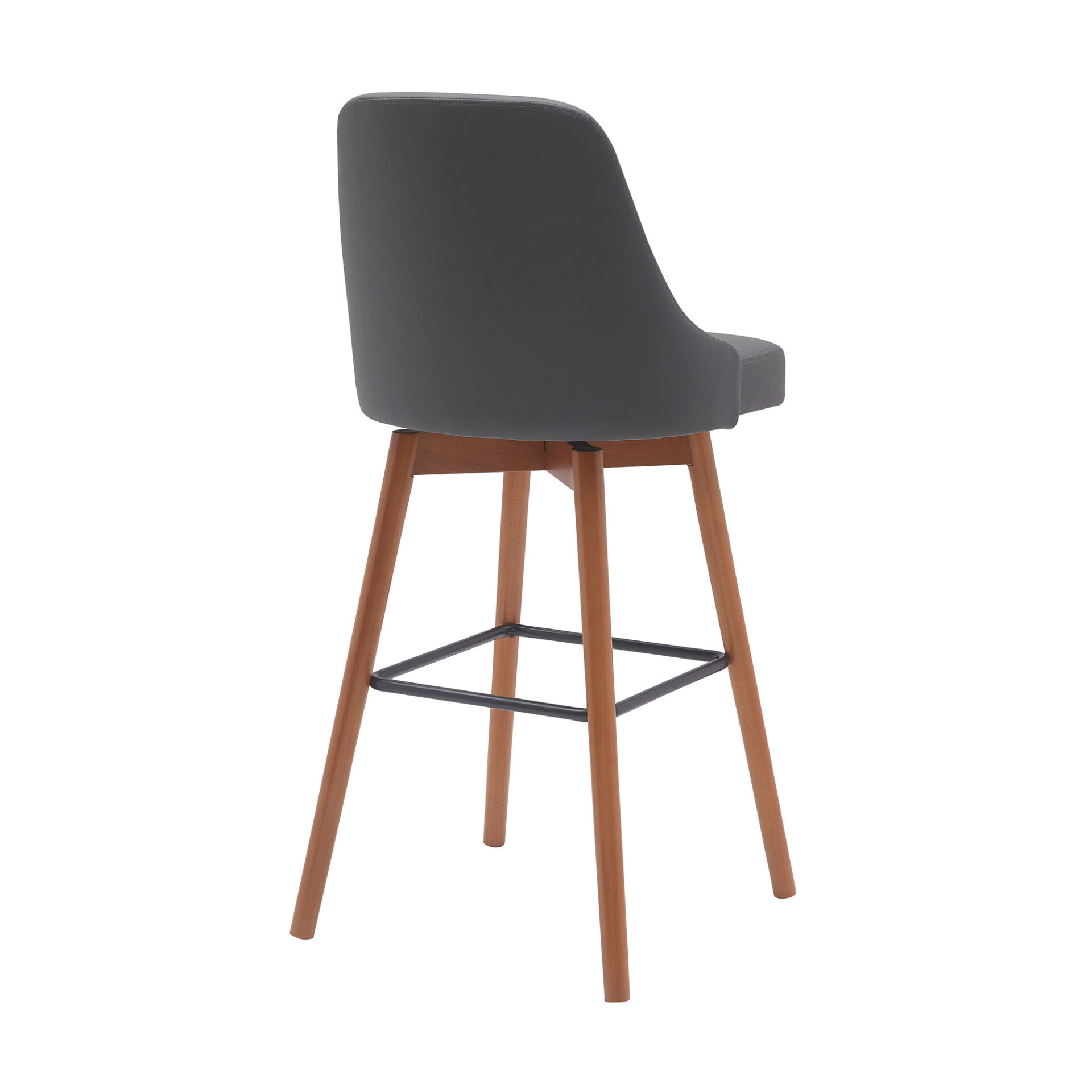 30-Inch Gray and Wood Brown Swivel Bar Stool Modern Style 4 30-Inch Gray and Wood Brown Swivel Bar Stool Modern Style - Image 4