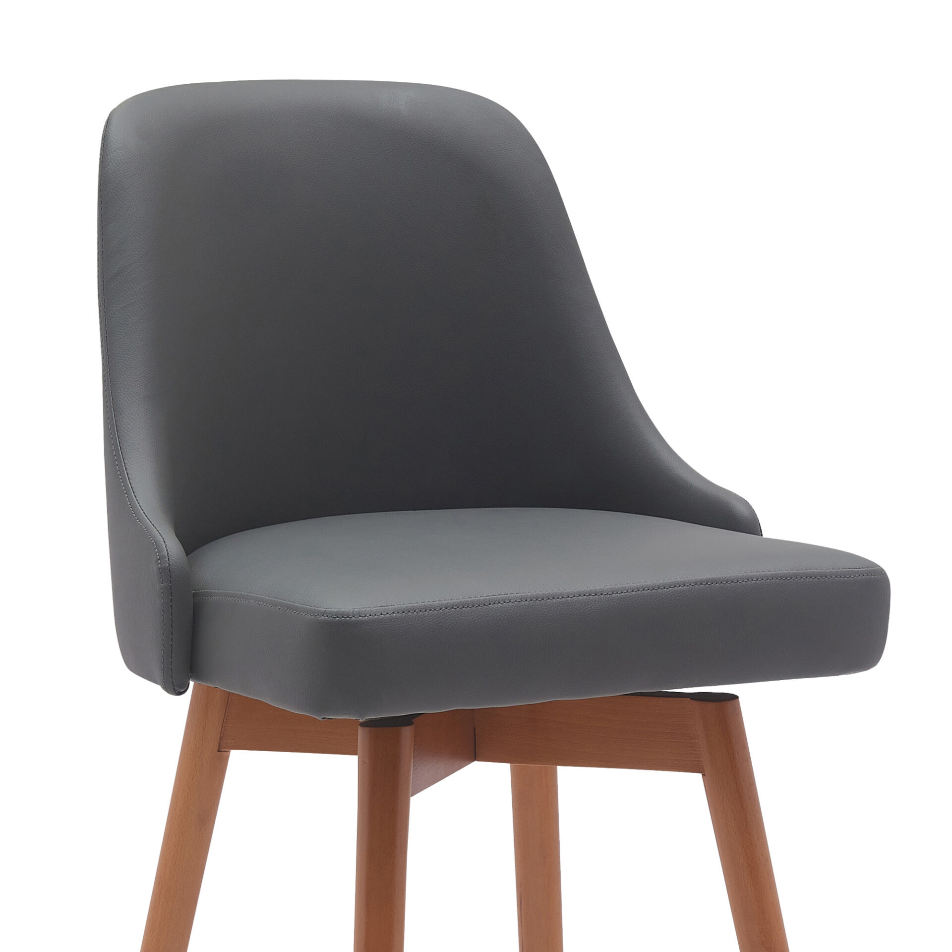 30-Inch Gray and Wood Brown Swivel Bar Stool Modern Style 5 30-Inch Gray and Wood Brown Swivel Bar Stool Modern Style - Image 5