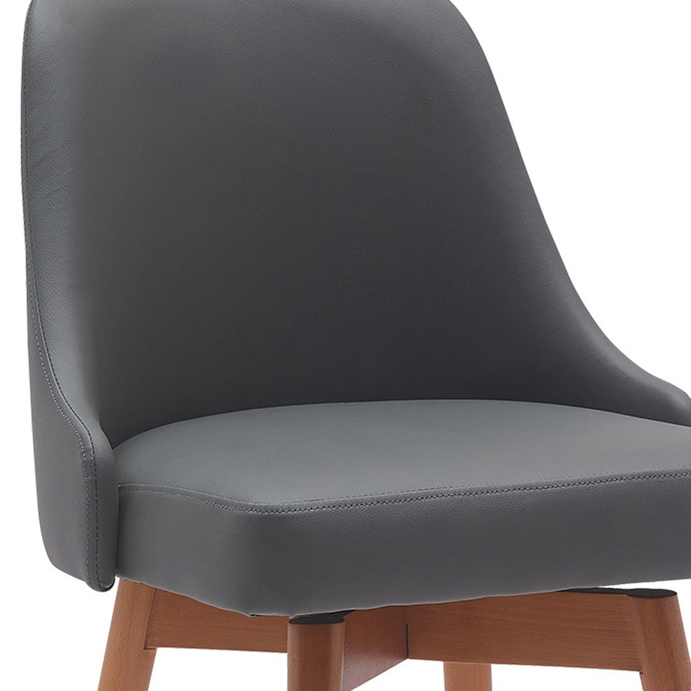30-Inch Gray and Wood Brown Swivel Bar Stool Modern Style 7 30-Inch Gray and Wood Brown Swivel Bar Stool Modern Style - Image 7