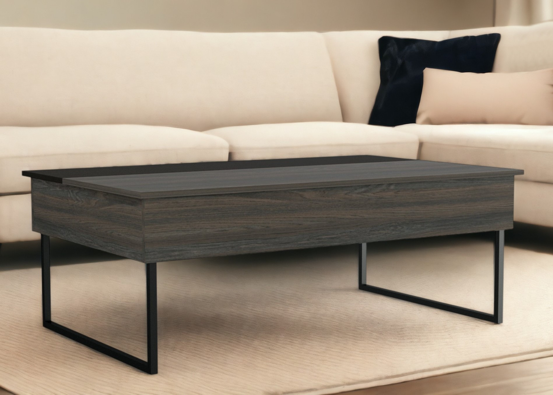 49-Inch Espresso and Black Lift Top Coffee Table 1 49-Inch Espresso and Black Lift Top Coffee Table