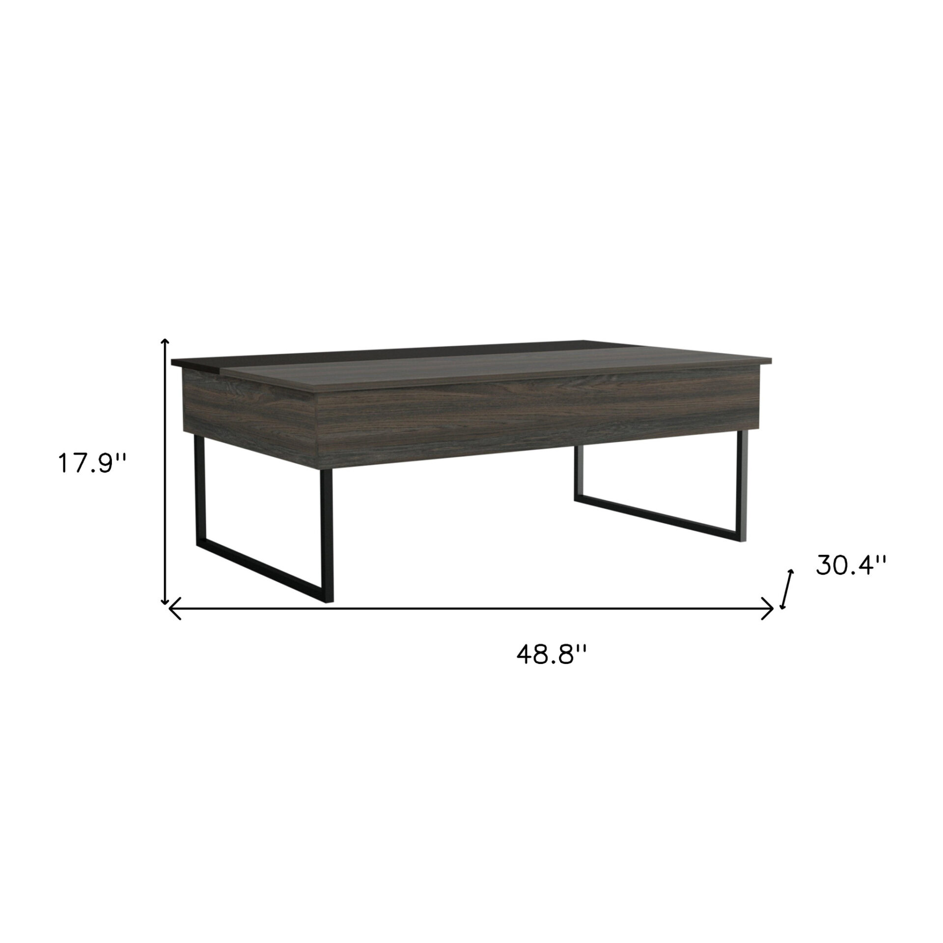 49-Inch Espresso and Black Lift Top Coffee Table 7 49-Inch Espresso and Black Lift Top Coffee Table - Image 7