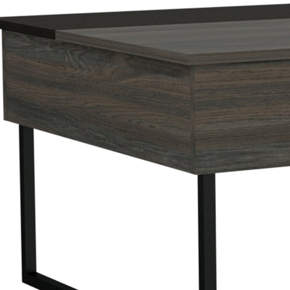 49-Inch Espresso and Black Lift Top Coffee Table 4 49-Inch Espresso and Black Lift Top Coffee Table - Image 4