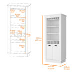White 70-Inch Bar Cabinet With Wine Storage and Shelves 14 White 70-Inch Bar Cabinet With Wine Storage and Shelves