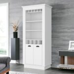 White 70-Inch Bar Cabinet With Wine Storage and Shelves 15 White 70-Inch Bar Cabinet With Wine Storage and Shelves