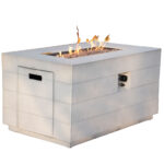 28" Gray Aluminum Rectangular Natural Gas Fire Pit Table