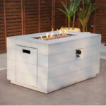 28" Gray Aluminum Rectangular Natural Gas Fire Pit Table