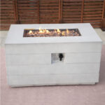 28" Gray Aluminum Rectangular Natural Gas Fire Pit Table