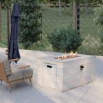 28" Gray Aluminum Rectangular Natural Gas Fire Pit Table