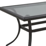21 Inch Black Metal Outdoor Chat Table