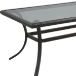 21 Inch Black Metal Outdoor Chat Table