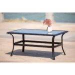 21 Inch Black Metal Outdoor Chat Table