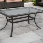 21 Inch Black Metal Outdoor Chat Table