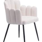 Ivory Shearling Style Dining Chair with Steel Frame (Set of 2) 17 Ivory Shearling Style Dining Chair with Steel Frame (Set of 2)