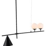 Matte Black Geometric Ceiling Lamp with Gold-Plated Steel and Frosted Glass 13 Matte Black Geometric Ceiling Lamp with Gold-Plated Steel and Frosted Glass