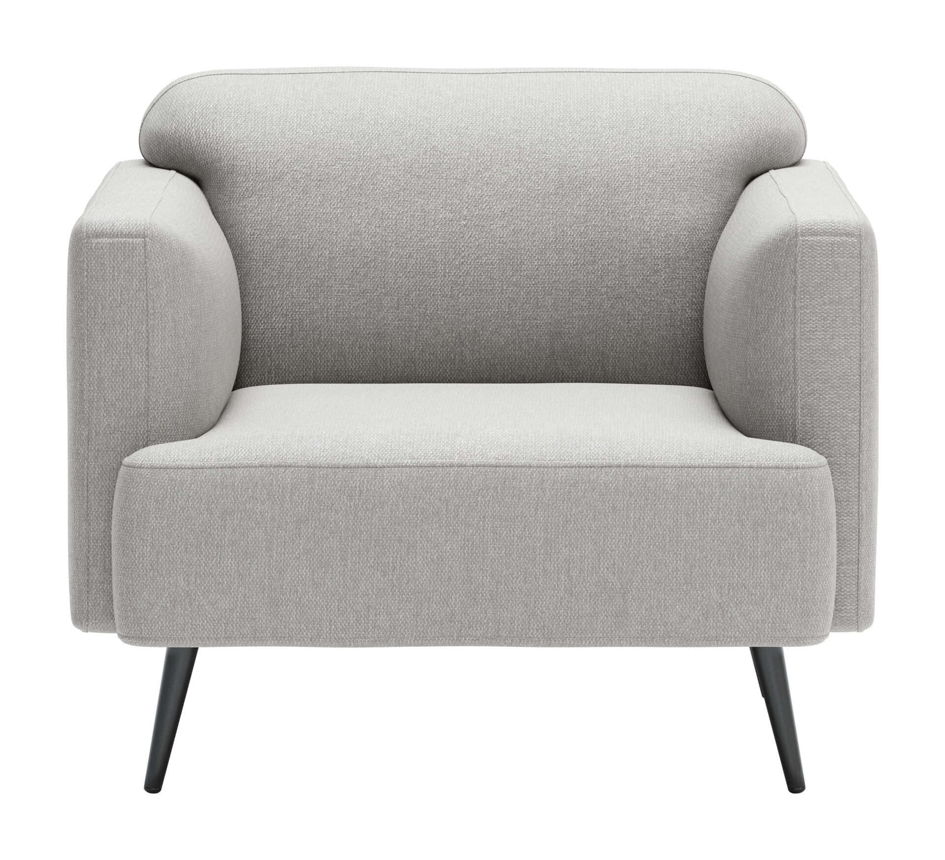 Light Gray Armchair with Modern Design and Pine Wood Legs 5 Light Gray Armchair with Modern Design and Pine Wood Legs - Image 5