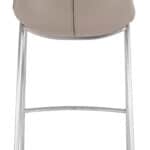 Brown Faux Leather Barstool with Brushed Stainless Steel Legs (Set of 2)