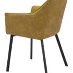 Yellow Mid-Century Modern Vinyl Armchair with Armrests (Set of 2) 16 Yellow Mid-Century Modern Vinyl Armchair with Armrests (Set of 2)
