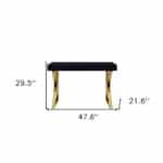 Black and Gold Writing Desk with Two Drawers 48 Inch 18 Black and Gold Writing Desk with Two Drawers 48 Inch