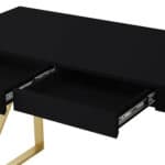 Black and Gold Writing Desk with Two Drawers 48 Inch 15 Black and Gold Writing Desk with Two Drawers 48 Inch