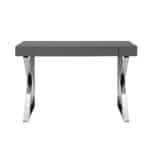 Dark Gray and Silver Writing Desk With Drawers (48-Inch)