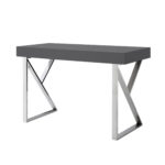 Dark Gray and Silver Writing Desk With Drawers (48-Inch)
