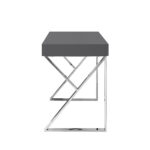 Dark Gray and Silver Writing Desk With Drawers (48-Inch)