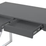 Dark Gray and Silver Writing Desk With Drawers (48-Inch)