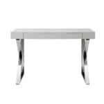 Light Gray and Silver Writing Desk With Drawers 48 Inch 10 Light Gray and Silver Writing Desk With Drawers 48 Inch