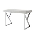 Light Gray and Silver Writing Desk With Drawers 48 Inch 13 Light Gray and Silver Writing Desk With Drawers 48 Inch