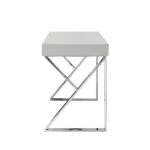 Light Gray and Silver Writing Desk With Drawers 48 Inch 14 Light Gray and Silver Writing Desk With Drawers 48 Inch