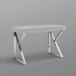 Light Gray and Silver Writing Desk With Drawers 48 Inch 16 Light Gray and Silver Writing Desk With Drawers 48 Inch