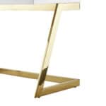 White and Gold Writing Desk with Durable Stainless Steel Base 13 White and Gold Writing Desk with Durable Stainless Steel Base