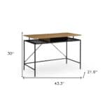Natural and Black Writing Desk with Storage Drawer 14 Natural and Black Writing Desk with Storage Drawer