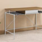 Natural and White Writing Desk with Drawer, 43 Inches Wide 9 Natural and White Writing Desk with Drawer, 43 Inches Wide